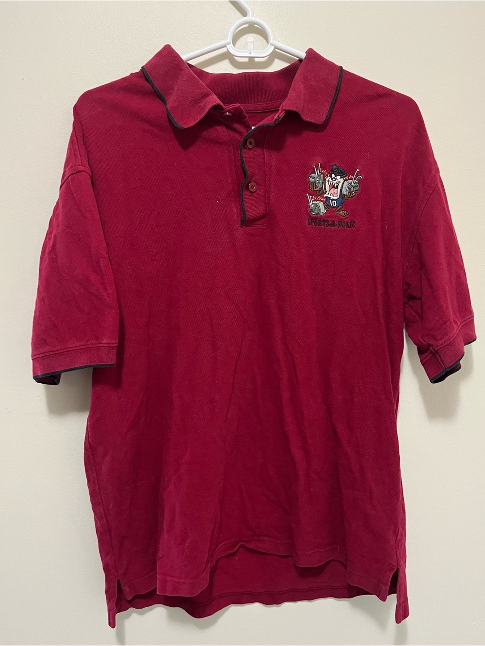 Vintage 2000 Warner Bros Studio Store Taz Tasmanian Devil Polo Shirt